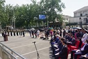 上合组织总部新成员国印度和巴基斯坦升旗仪式 上合组织总部新成员国印度和巴基斯坦升旗仪式