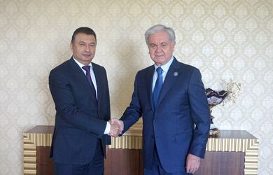 Встреча Генерального секретаря ШОС Р.Алимова с премьер-министром Республики Таджикистан, председателем Совета глав правительств государств-членов ШОС Кохиром Расулзода