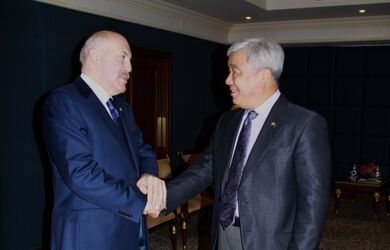 Встреча Генерального секретаря ШОС Д.Мезенцева с Министром иностранных дел Казахстана Е.Идрисовым