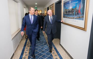 Посещение Секретариата ШОС Министром иностранных дел Российской Федерации С.В.Лавровым