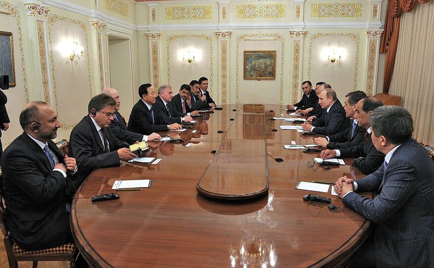 俄罗斯总统普京会见出席上海合作组织 安全会议秘书会议的各国代表 Встреча Президента России Владимира Путина с секретарями советов безопасности ШОС