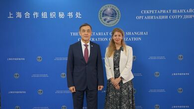 上海合作组织秘书长叶尔梅克巴耶夫会见红十字会与红新月会国际联合会东亚地区代表处主任奥嘉