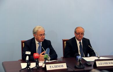 Совместный пресс-брифинг Министра иностранных дел Республики Узбекистан А.Камилова и Генерального секретаря ШОС Р.Алимова