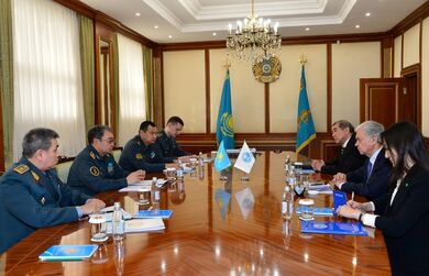 Встреча Генерального секретаря ШОС с Министром обороны Республики Казахстан